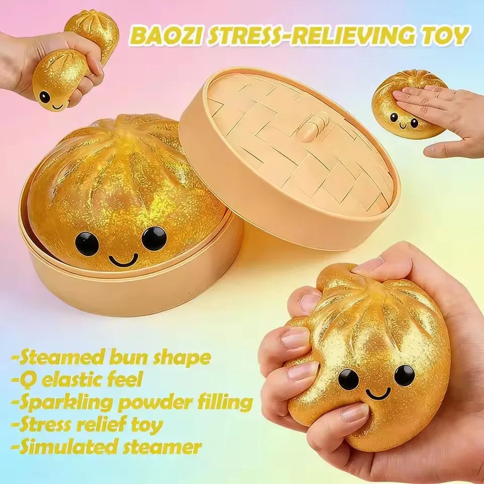 Hot Glitter Dumpling Squishies Toy Bun Dumpling Mystery Box Colorful Food Squishy Sensory Fidget Toy anti Stress Squeeze Ball
