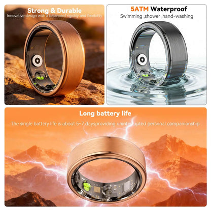 2026 New Smart Ring - 24/7 Heart Rate & Sleep Monitor, Sports Watch Alternative for Men & Women , No Subscription ,Ompatible with Android & Ios