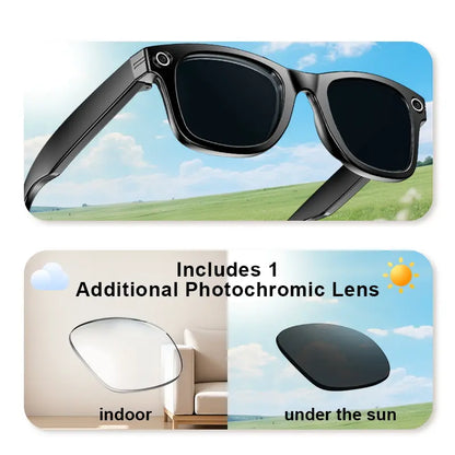 ULMIED Smart Camera Glasses with 8MP HD Video Recording, Bluetooth Audio, Includes Photochromic Lens for Outdoor Activities and Daily Use, Father'S Day Gift for Dad