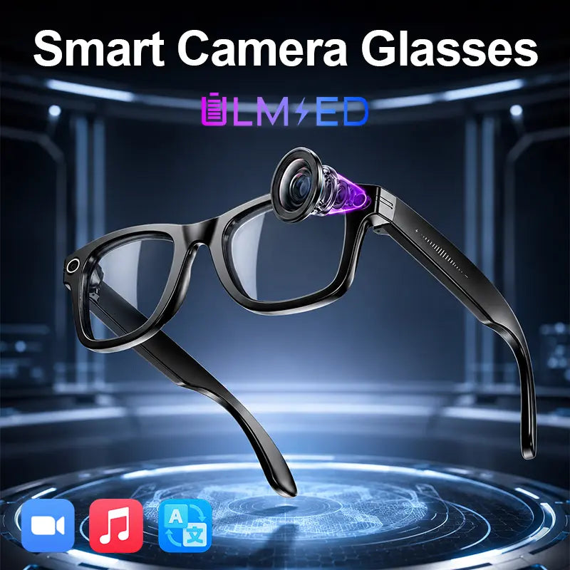 ULMIED Smart Camera Glasses with 8MP HD Video Recording, Bluetooth Audio, Includes Photochromic Lens for Outdoor Activities and Daily Use, Father'S Day Gift for Dad