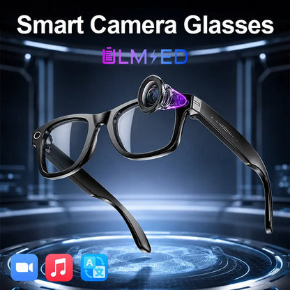 ULMIED Smart Camera Glasses with 8MP HD Video Recording, Bluetooth Audio, Includes Photochromic Lens for Outdoor Activities and Daily Use, Father'S Day Gift for Dad