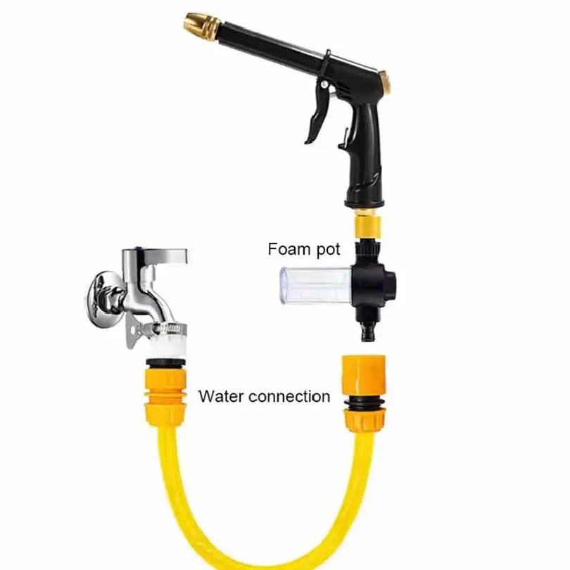 10M High Pressure Water Gun Household Car Wash Water Black Car Wash Adjustable Nozzle Water Watering Pipe Car Wash Gun for Plant