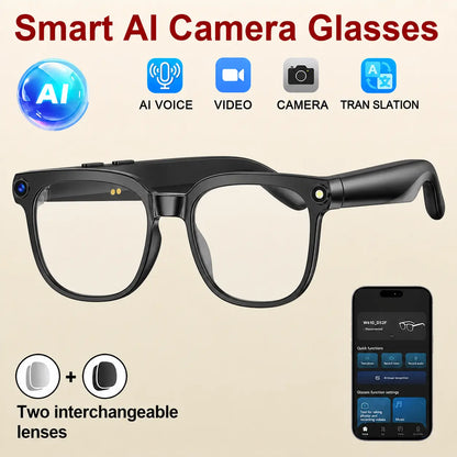 ULMIED Smart Camera Glasses with 8MP HD Video Recording, Bluetooth Audio, Includes Photochromic Lens for Outdoor Activities and Daily Use, Father'S Day Gift for Dad
