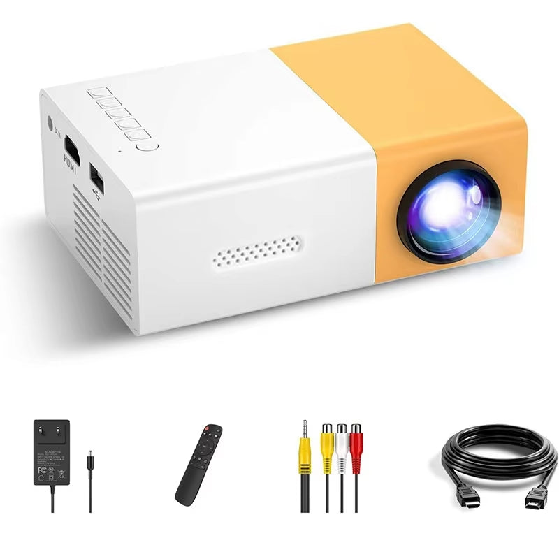 Ultimate Portable Mini Projector - 600 Lumens, HDMI Compatible, Built-in Speakers, Perfect for Home & Outdoor Fun, Ideal Gift for Kids, 320P Resolution