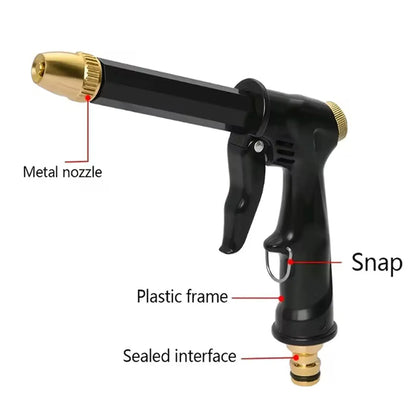 Portable High-Pressure Water Gun, Adjustable Garden Hose Nozzle, Outdoor Garden Accessories, Car Washing & Maintenance Tool Car Wash Equipment Car Wash Sprayer