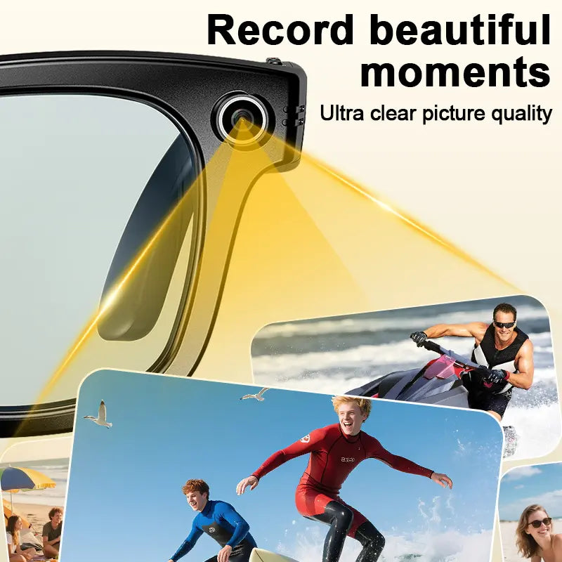 ULMIED Smart Camera Glasses with 8MP HD Video Recording, Bluetooth Audio, Includes Photochromic Lens for Outdoor Activities and Daily Use, Father'S Day Gift for Dad