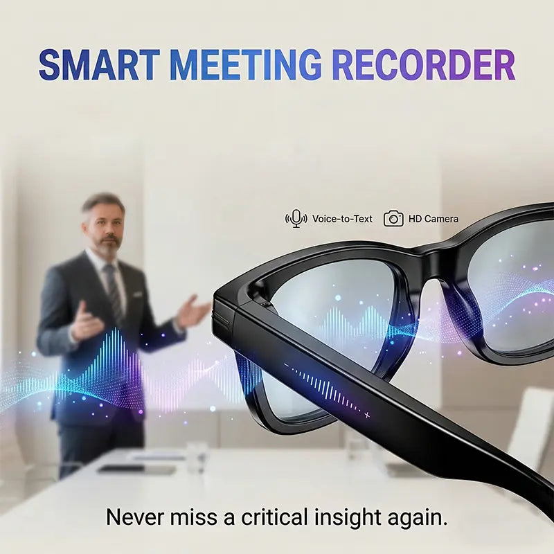 ULMIED Smart Camera Glasses with 8MP HD Video Recording, Bluetooth Audio, Includes Photochromic Lens for Outdoor Activities and Daily Use, Father'S Day Gift for Dad