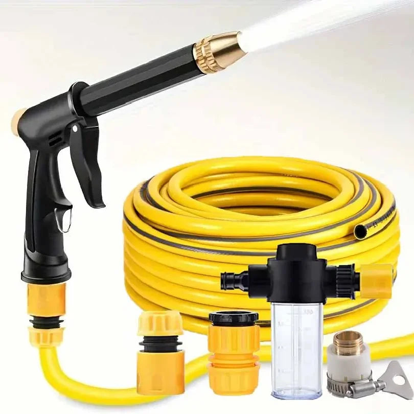 10M High Pressure Water Gun Household Car Wash Water Black Car Wash Adjustable Nozzle Water Watering Pipe Car Wash Gun for Plant
