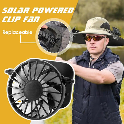 1/2Pcs Outdoor Removable Solar Charging Fan Sun Hat with 2 Fan Large Brim Sun Hats for Men Women Hiking Camping Visor Bucket Hat