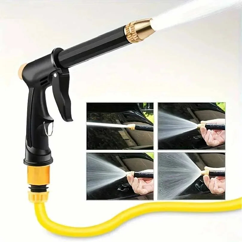 10M High Pressure Water Gun Household Car Wash Water Black Car Wash Adjustable Nozzle Water Watering Pipe Car Wash Gun for Plant