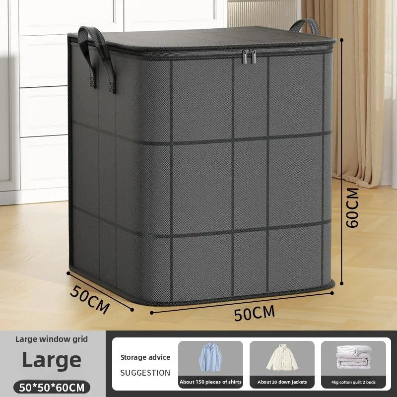Thickened Large Capacity Wear-Resistant Foldable Storage Bag for Clothes and Quilts Non-Woven Fabric Storage Box Wardrobe