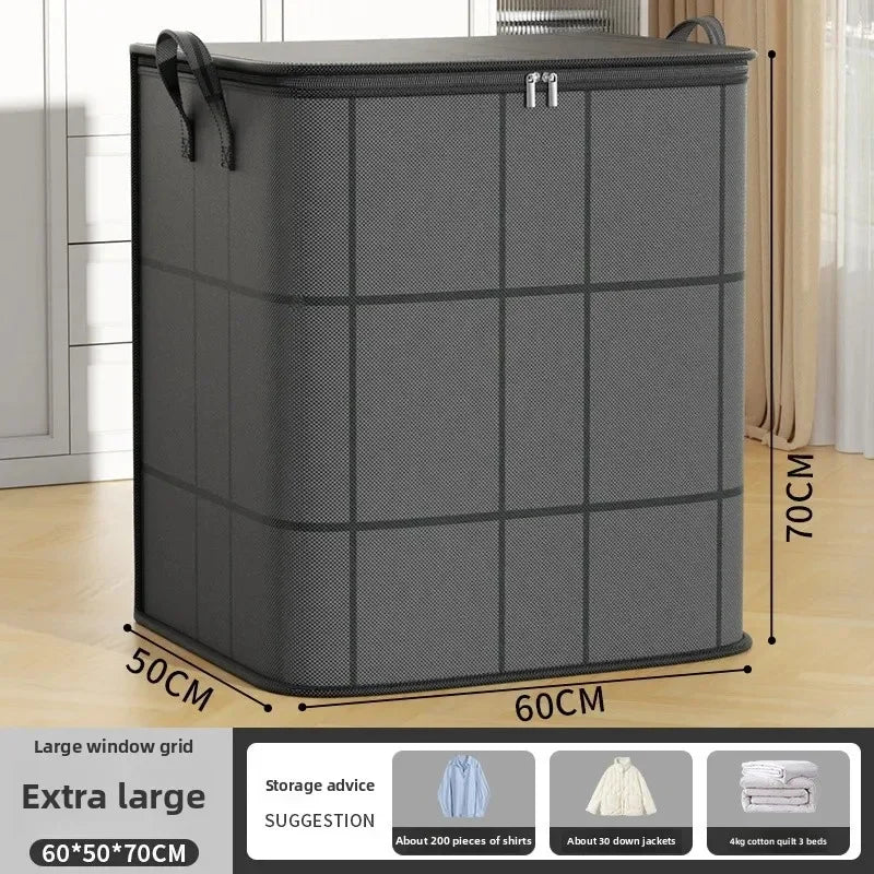 Thickened Large Capacity Wear-Resistant Foldable Storage Bag for Clothes and Quilts Non-Woven Fabric Storage Box Wardrobe