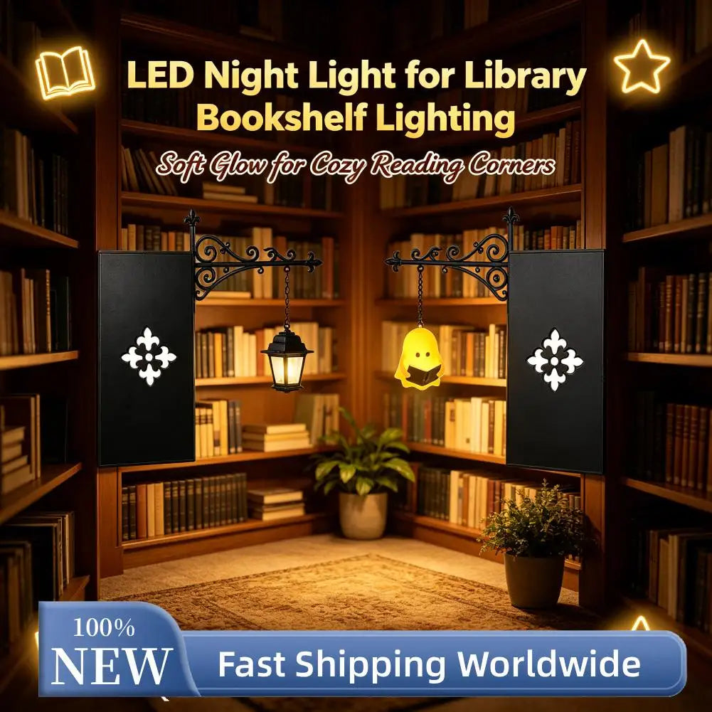 Transform Your Space with the Charming Warm LED Decorative Bookshelf Nightlight - Perfect for Book Lovers and Cozy Reading Nooks!