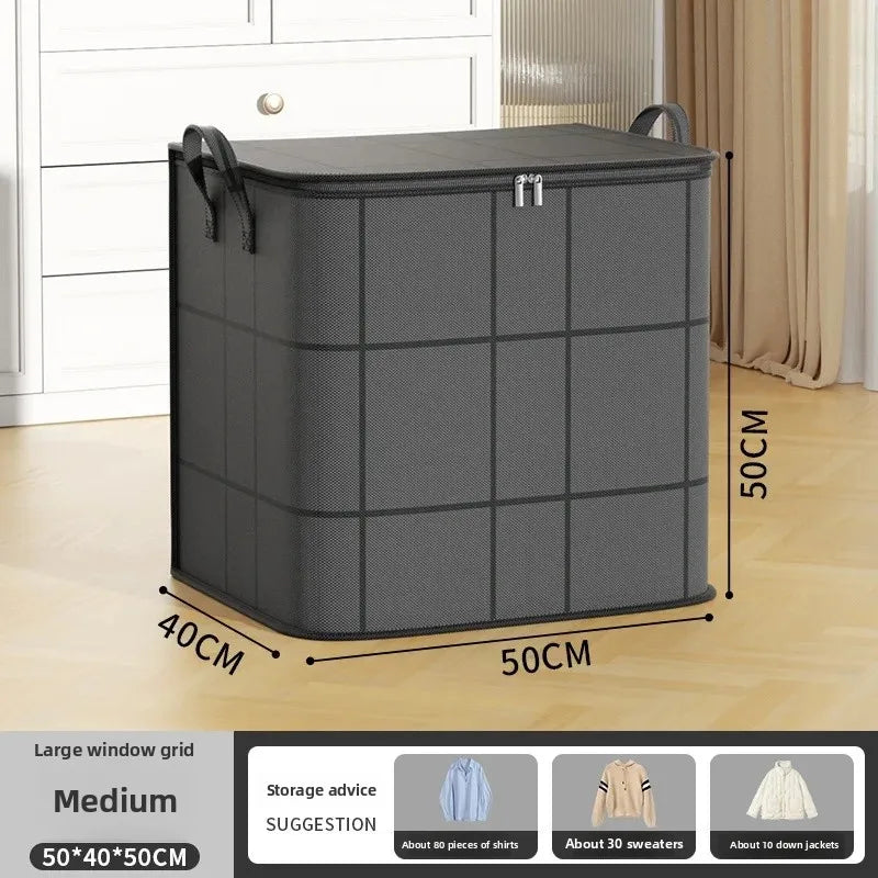 Thickened Large Capacity Wear-Resistant Foldable Storage Bag for Clothes and Quilts Non-Woven Fabric Storage Box Wardrobe