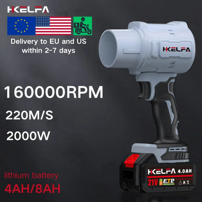 2000W Electric Turbo Blowers 220M/S Powerful Air Blower Cordless Electric Air Blower Jet Fan Car Dryer Dust Removal Tool