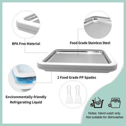 Multifunctional Rolled Ice Cream Maker Cold Sweet Fried Ice Pan DIY Household Frozen Yogurt Maker for Homemade Stir Fry Ice Tray