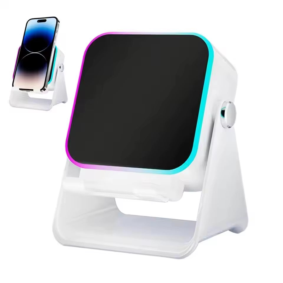 Magnetic Induction Speaker Phone Stand Wireless Bluetooth Phone Holder Amplifier Portable RGB Light 5000Mah Can Charge Cellphone
