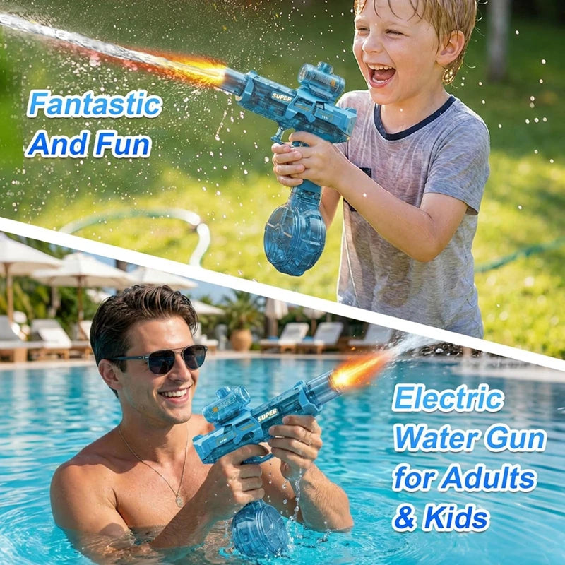 Electric Water Gun Toys Muzzle Flame Led Light Emitting Children Water Pistol Squirt Summer Outdoor Beach Pool Toy for Kid Adult