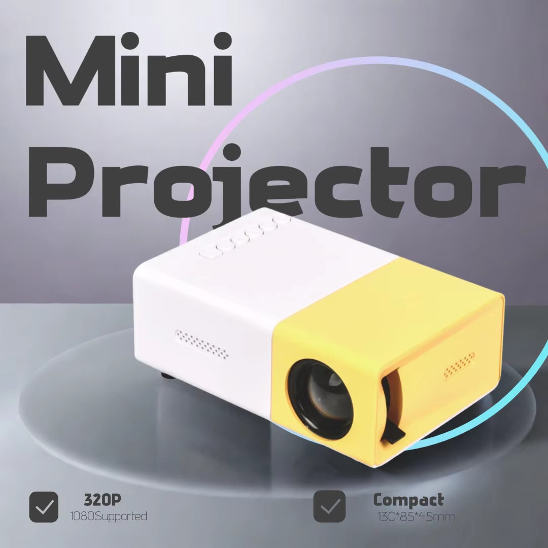 Ultimate Portable Mini Projector - 600 Lumens, HDMI Compatible, Built-in Speakers, Perfect for Home & Outdoor Fun, Ideal Gift for Kids, 320P Resolution