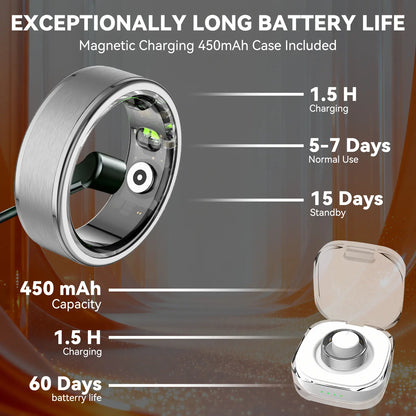 2026 New Smart Ring - 24/7 Heart Rate & Sleep Monitor, Sports Watch Alternative for Men & Women , No Subscription ,Ompatible with Android & Ios